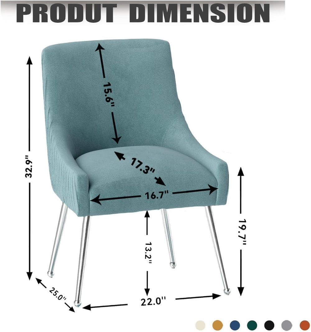 Dining Chairs Modern Style Velvet Upholstered Accent Chair Vanity Chair with ...
