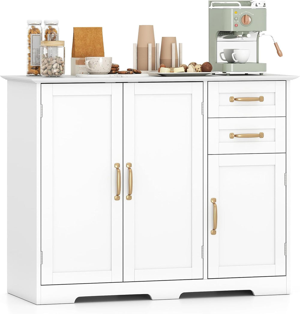 Giantex Sideboard Buffet Cabinet, Modern White Sideboard Cabinet with 2 Drawe...