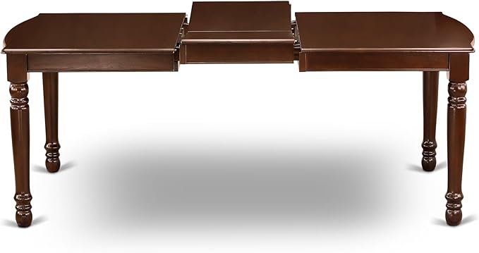 East West Furniture DOML7-MAH-LC 7 Piece Dining Room Table Set Consist of a Rectangle Wooden Table with Butterfly Leaf and 6 Faux Leather Kitchen Dining Chairs, 42x78 Inch, Mahogany