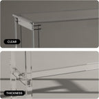 Sumerflos Acrylic Counter Height Table - 39" Clear Bar Table Rectangular High Top Pub Table Kitchen & Dining & Living Room, Indoor & Outdoor Sturdy and Durable, Easy to Assmble