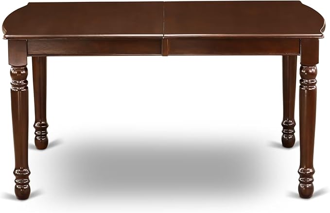 East West Furniture DOML5-MAH-W 5 Piece Dinette Set for 4 Includes a Rectangle Dining Room Table with Butterfly Leaf and 4 Dining Chairs, 42x78 Inch, Mahogany