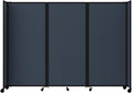 Versare Room Divider 360 Portable Wall Partition | Folding Panels | Large Freestanding Divider | Locking Wheels | Temporary Room Separator