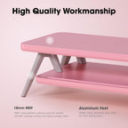 Fenge Dual Monitor Stand, Monitor Stands Riser for 2 Monitors, 42.5 Inch Wood Desk Shelf with Storage Organizer and Cable Management for Office Desk Accessories