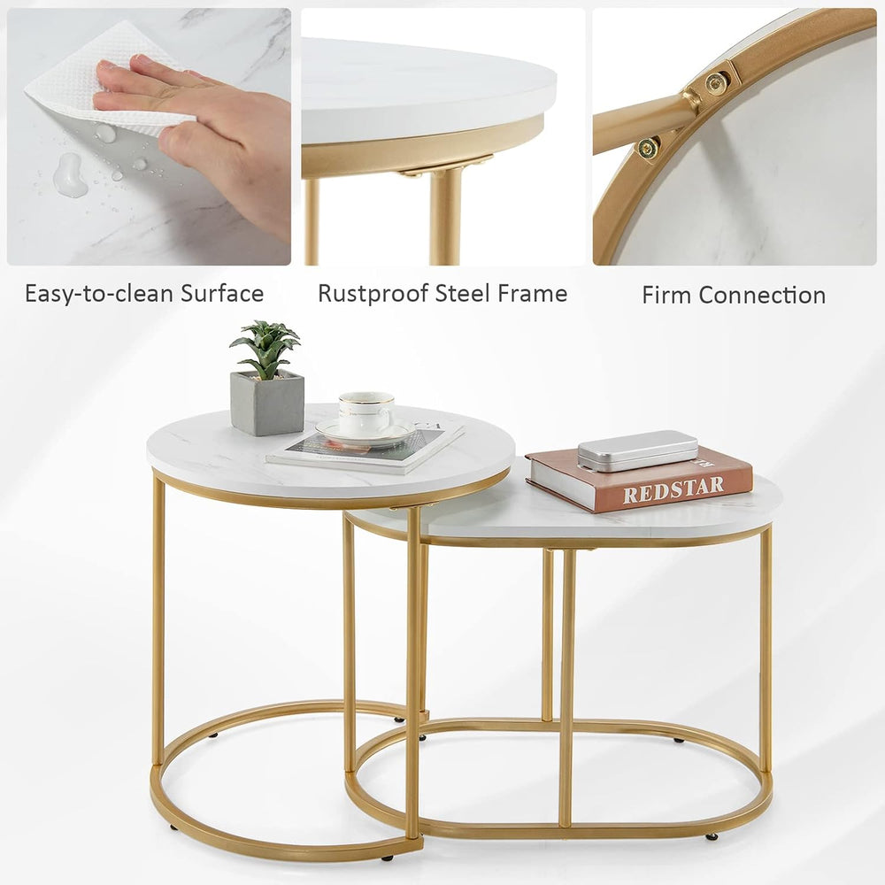 Giantex Modern Nesting Coffee Table Set of 2, Coffee Table & End Table Se...
