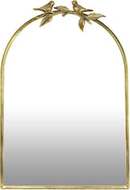 Gold Vintage Mirror for Vanity 24x35 Inch Gold Antique with Ornate Frame, Arched Vintage Wall for Bathroom, Living Room, Fireplace, Entryway