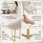 CIMOTA Modern Dining Chairs Set of 6, Upholstered Dining Room Chairs Armless Guest Side Chair with Gold Base for Dining Room/Kitchen, Beige, 6PCS