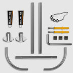 U Shower Curtain Rod Adjustable Stainless Steel U Shaped Rack Drill Free Install for Bathroom, Bathtub, Clothing Store (U Shaped, Length on both sides:31.5"-47",Middle width:34.7"-43")