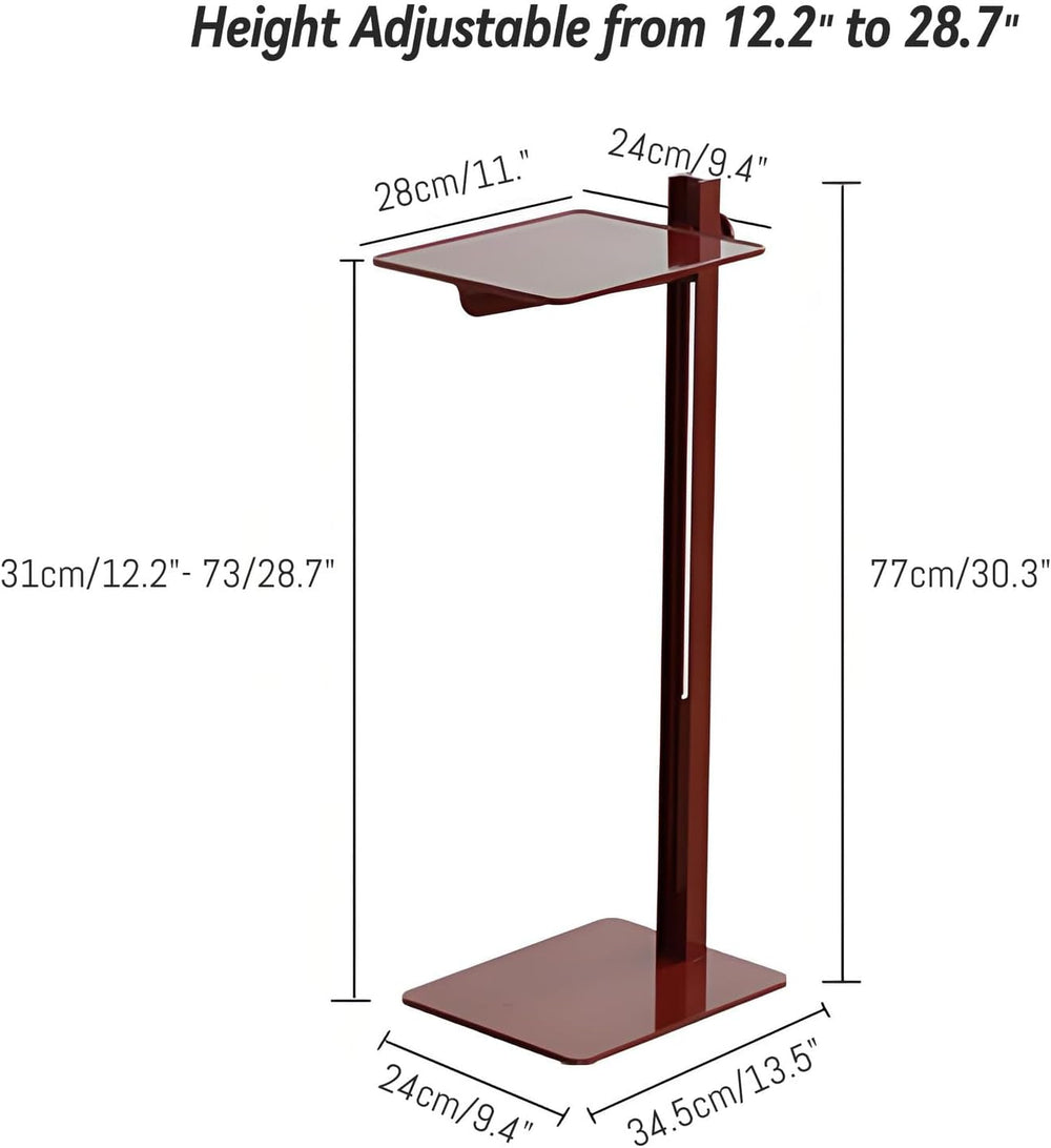 C-Shaped Metal End Table, Height Adjustable Side Table Rectangular Coffee Tab...