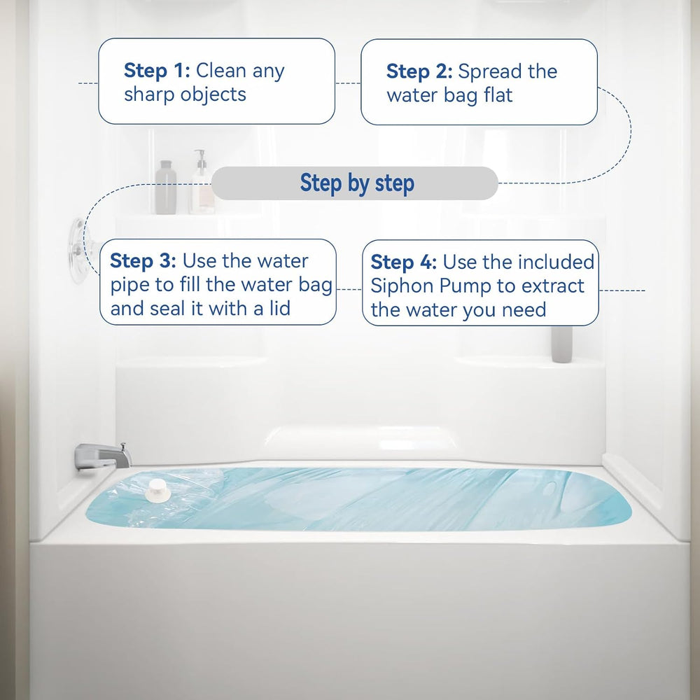 Emergency Drinking Water Storage 45 Gallon 2 Pack, Food-Grade Bathtub Bladder...