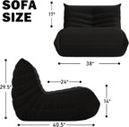 Bean Bag Chair, Memory Foam Bean Bag Sofa Large Bean Bag Chair for Adults, Bean Bag Chairs for Teens with High Density Comfortable Foam, Memory Foam Lazy Sofa for Living Room, Bedroom (Black)