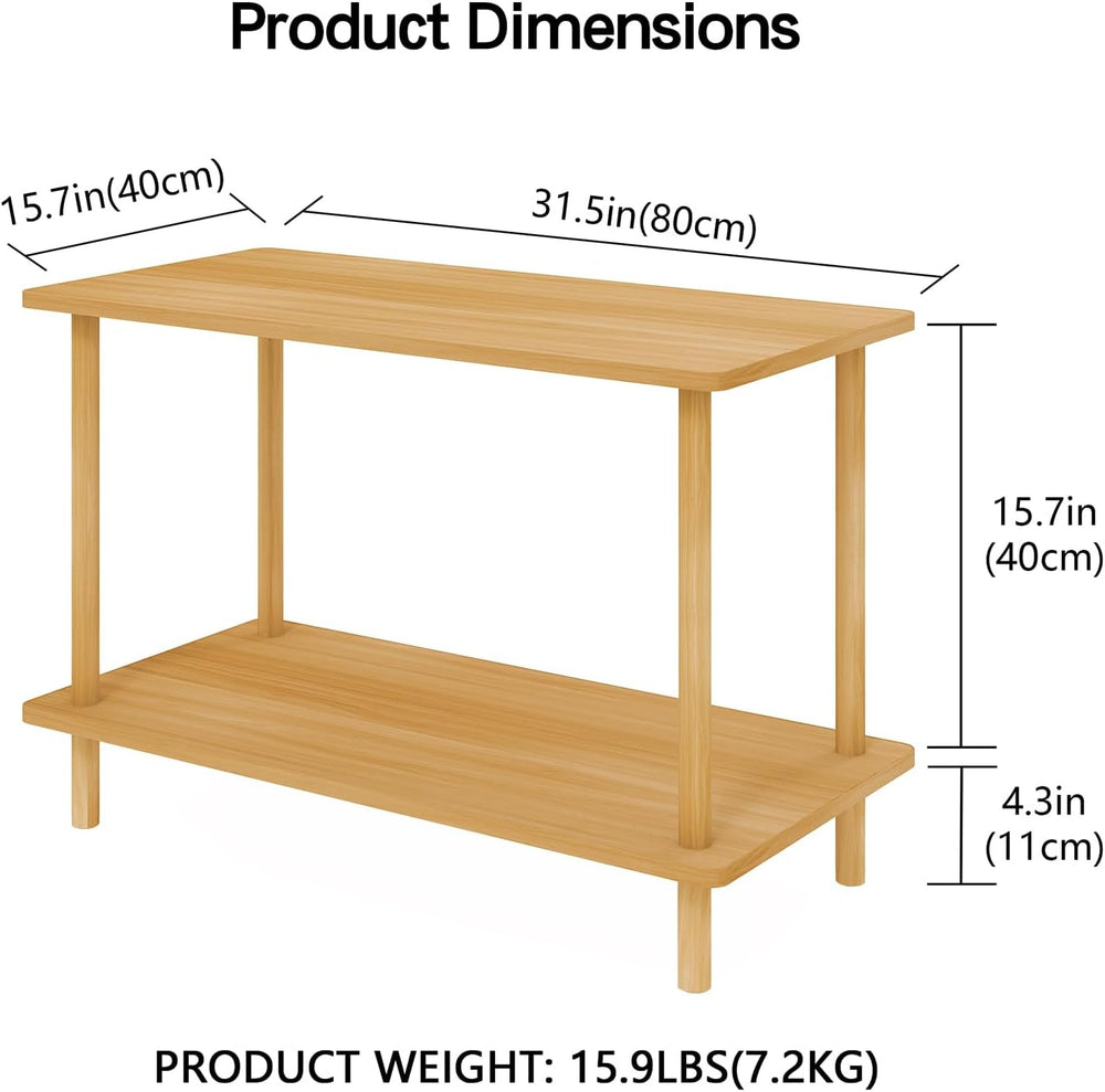 Funecy 2-Tier End Table, Sofa Side Table with Storage, Narrow Side Table, Bed...