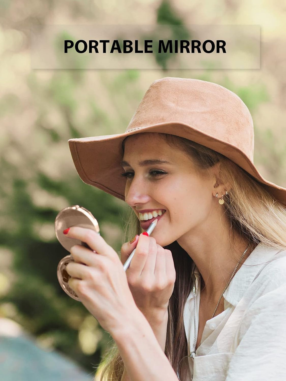12 Pieces Compact Mirror Bulk, 1x/2x Pocket Mirror, Rose Gold