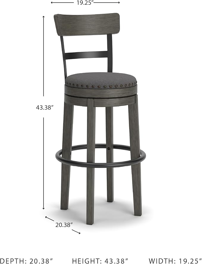 Signature Design by Ashley Caitbrook 30" Farmhouse Bar Height Upholstere...