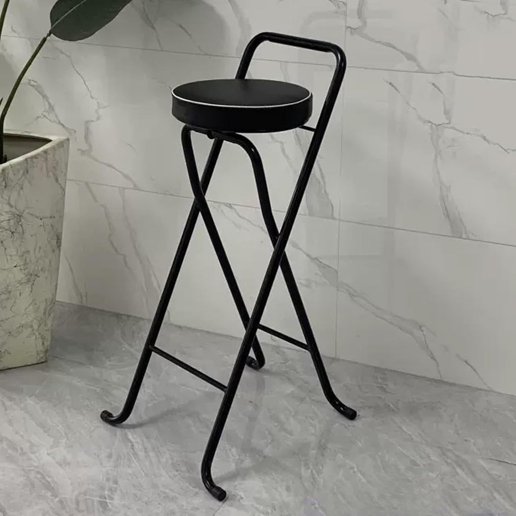 Folding Stool, Metal Bar Stools, Island Chairs 32", Padded Folding Chairs, Tall Bar Stools for Kitchen Counter, Bar, Garage, Workshop