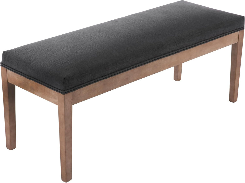 Linen Dining Bench Upholstered Entryway Bench Farmhouse Shoe Bench Seat Ottom...