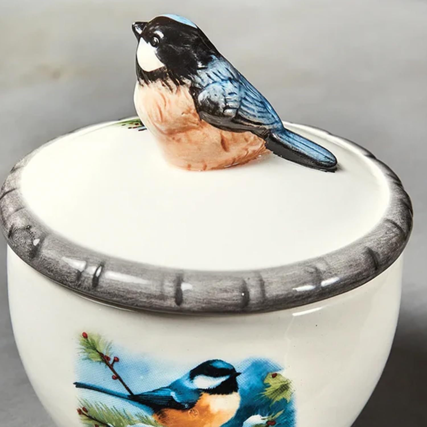 Bits and Pieces Chickadee Jewelry Box for Women Small Trinket Box with Bird Figurine Lid - Decorative Boxes for Home Decor