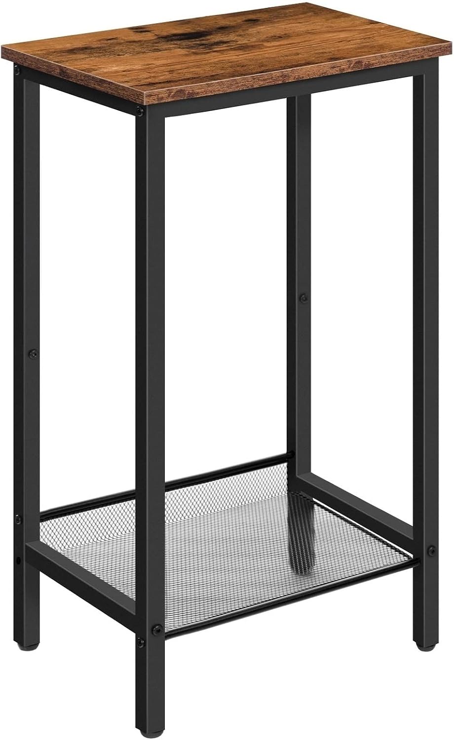 Bedroom Table Telephone Table High Sofa Side Table with Adjustable Mesh Shelf...