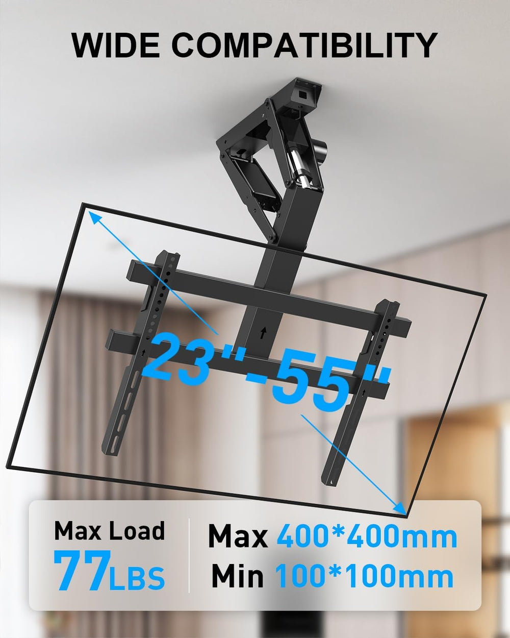 Electric Ceiling TV Mount with Remote for 23-55 inch Flat Curved Screen TVs |...