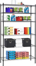 Meet perfect 6-Tier Wire Shelving Unit, 72" H x 42" W x 16" D Heavy Duty Metal Storage Shelves, 1500LBS Total Weight Capacity Adjustable Standing Shelf Rack with Leveling Feet