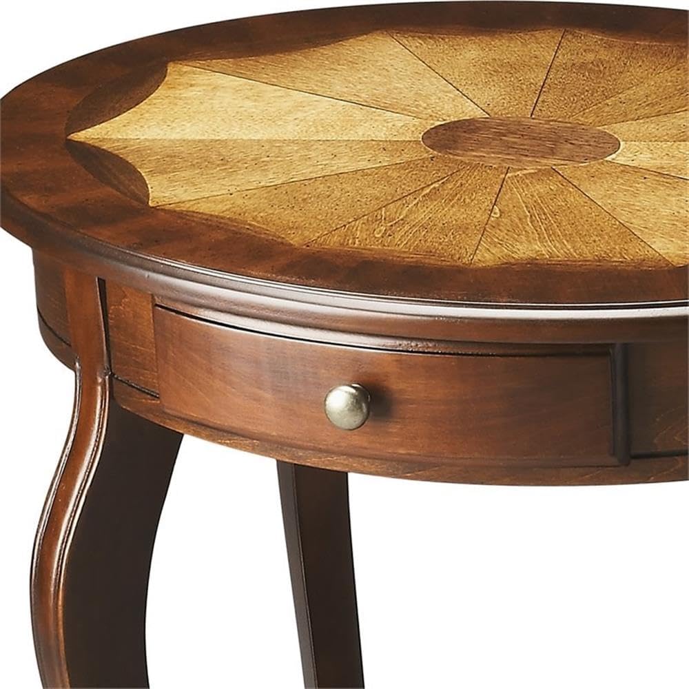 Beaumont Lane Traditional Oval Accent Table, Cherry Finish, Rubberwood and MD...