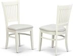 East West Furniture BOVA5-LWH-C 5 Piece Dinette Set for 4 Includes a Round Kitchen Table and 4 Linen Fabric Upholstered Dining Chairs, 42x42 Inch, Linen White