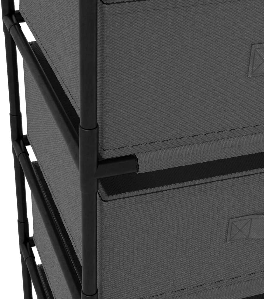 4-Tier Grey Steel Storage Rack w/Fabric Baskets 15"x17.7"x31.5&quot...
