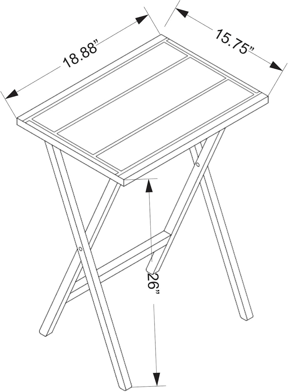 Linon Lisbon Five Piece Farmhouse Plank-Style Top Tray Table Set in White Wood