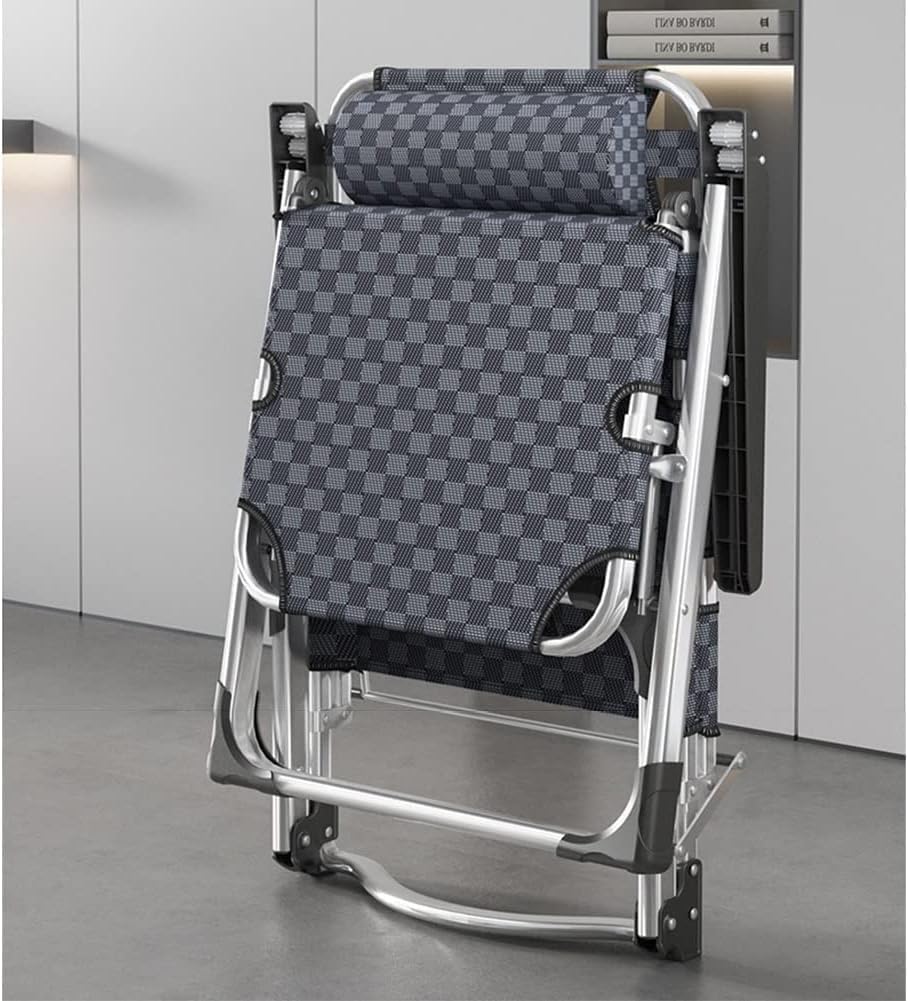 Folding Sun Lounger Adjustable Reclining Lounge Chair Gravity with Pillow and Massage Armrests(A+Cushion a)