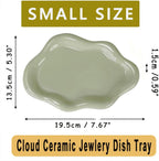 Small Trinket Dish Jewelry Tray for Women, Cute Ceramic Cloud Tray, Jewelry Ring Holder Dish for Keys, Candles, Perfume, Vanity Nightstand Decor Jewelry Plate Bowl, Friendship Birthday Gifts for Mom