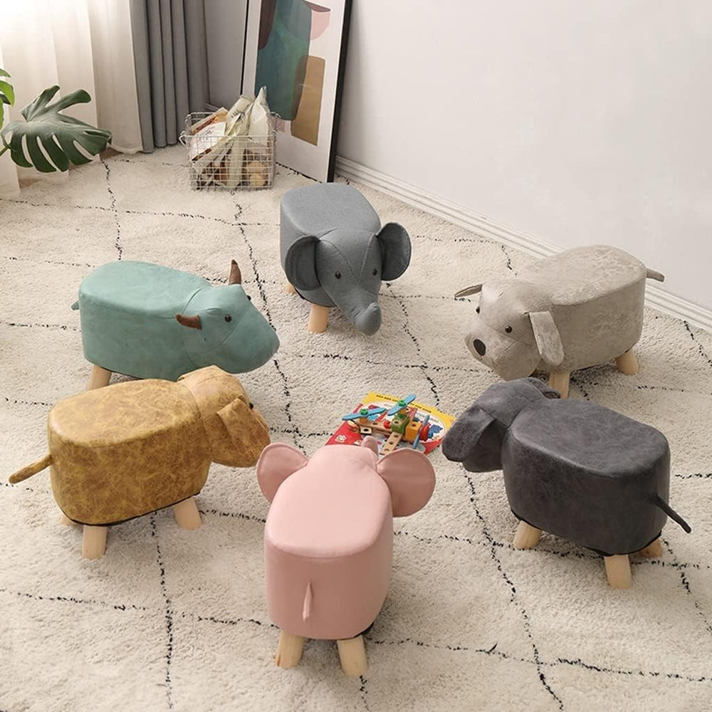 Low Stool Cartoon Footstool, Solid Wood Sofa Stool, Elephant Shape Home Shoe ...