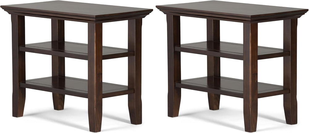 SIMPLIHOME Acadian Solid Wood 14 inch Wide Transitional-Style Narrow Side Tab...