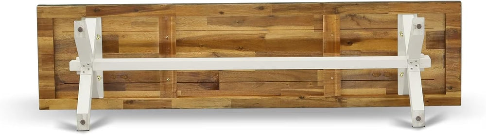 East West Furniture XB076 X-Style Mid Century Modern Dining Bench with Solid ...
