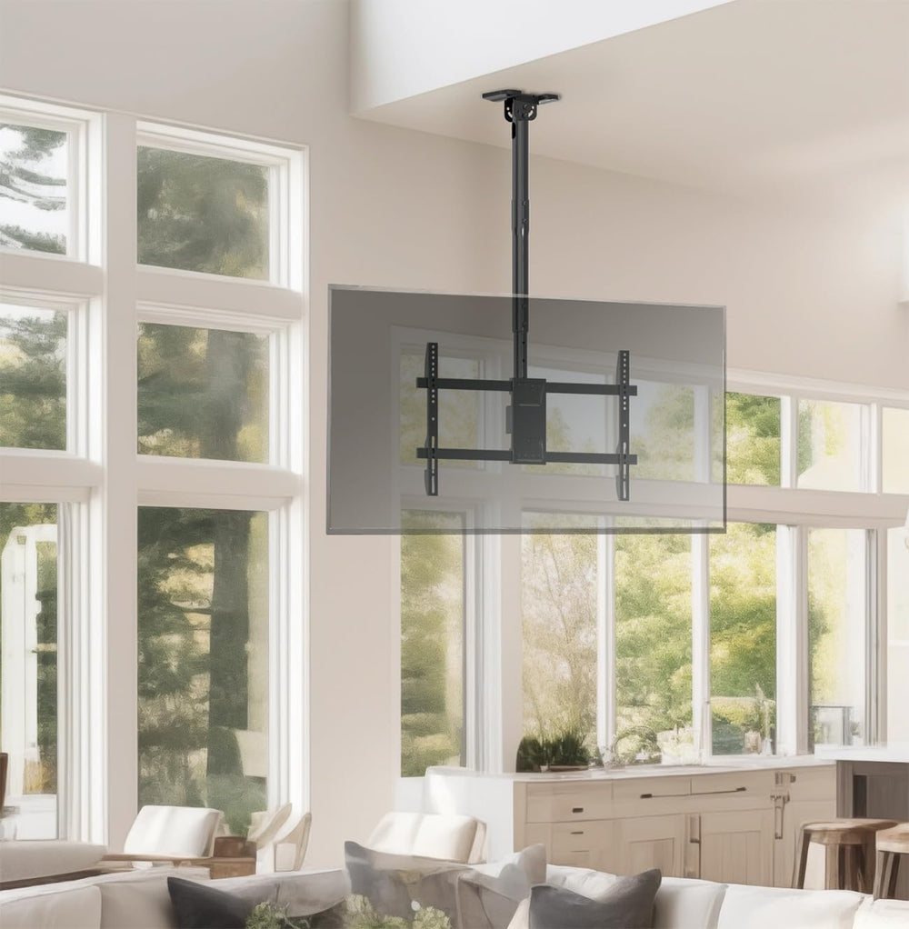 VIVO Black TV Ceiling Mount for 43 to 86 inch Screens, MOUNT-VC86-3 | Full Sw...
