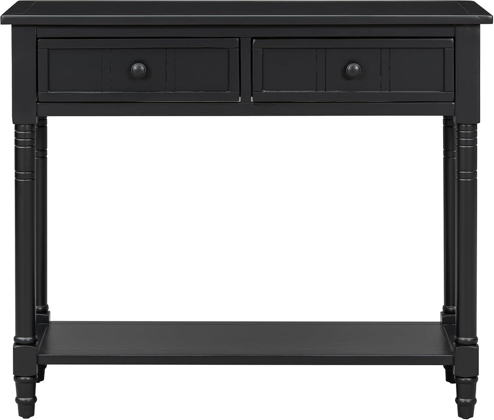 Knocbel Antique Entry Console Table with 2 Drawers & Bottom Open Shelf, W...