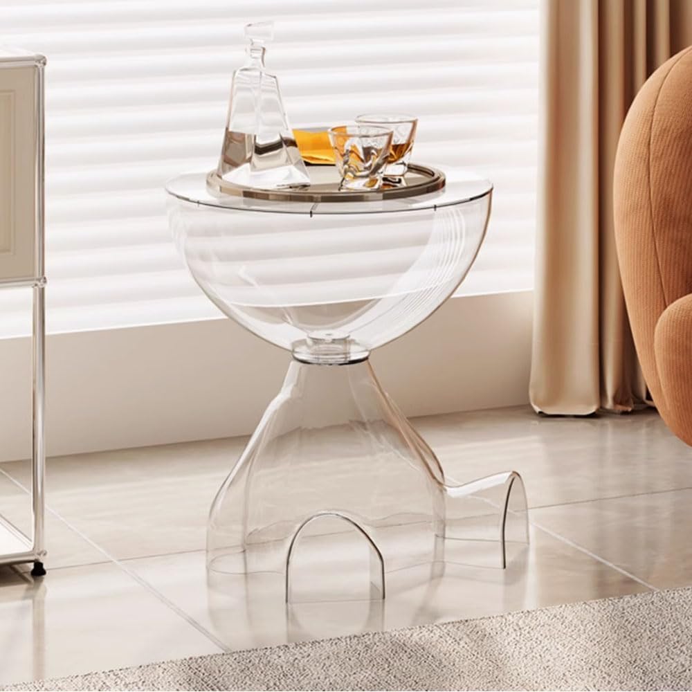 Circle Side Table, Round Modern End Table, Waterproof & Durable, Small Co...