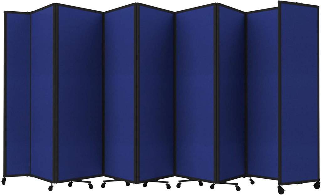 Versare Room Divider 360 Portable Wall Partition | Folding Panels | Large Freestanding Divider | Locking Wheels | Temporary Room Separator
