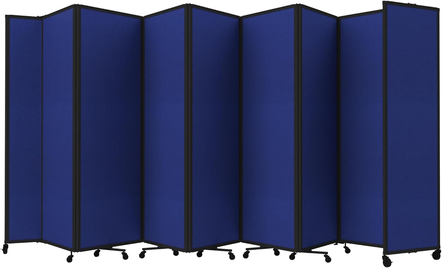 Versare Room Divider 360 Portable Wall Partition | Folding Panels | Large Freestanding Divider | Locking Wheels | Temporary Room Separator