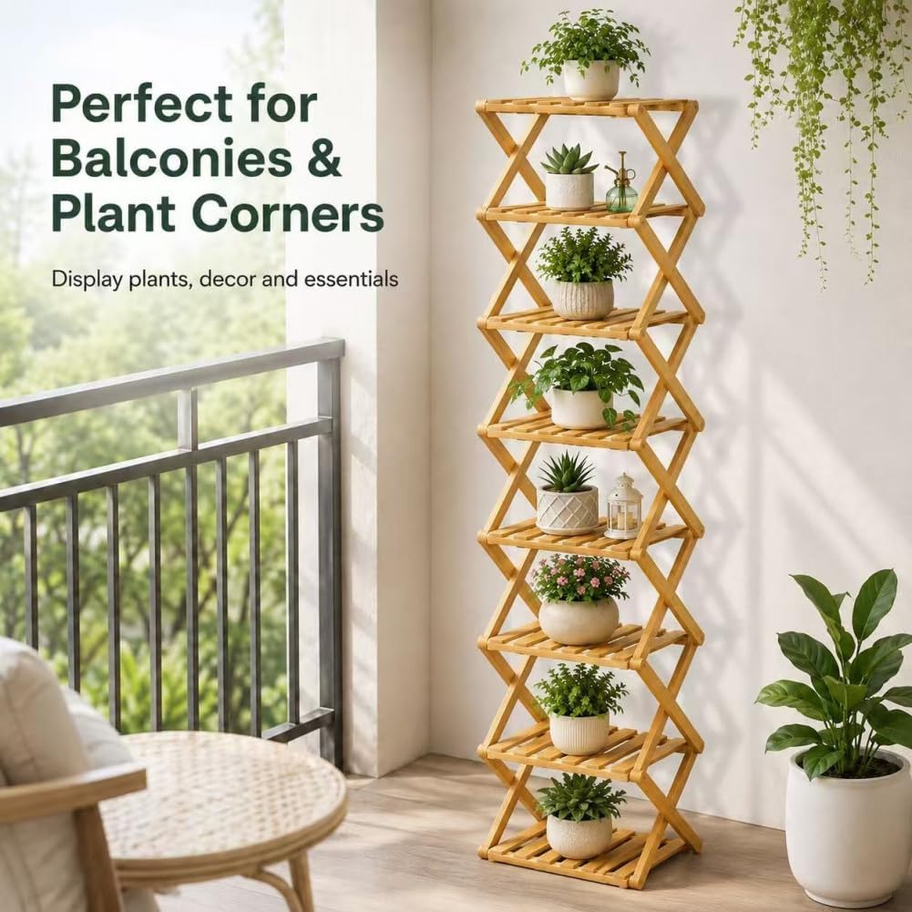 8-Tier Folding Shoe Rack, Vertical Space-Saving Storage Organizer, Heavy-Duty Foldable Shoe Shelf for Entryway, Closet, Bedroom