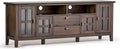 SIMPLIHOME Artisan SOLID WOOD 72 Inch Wide Transitional TV Media Stand in Natural Aged Brown for TVs up to 80 Inch, For the Living Room and Entertainment Center
