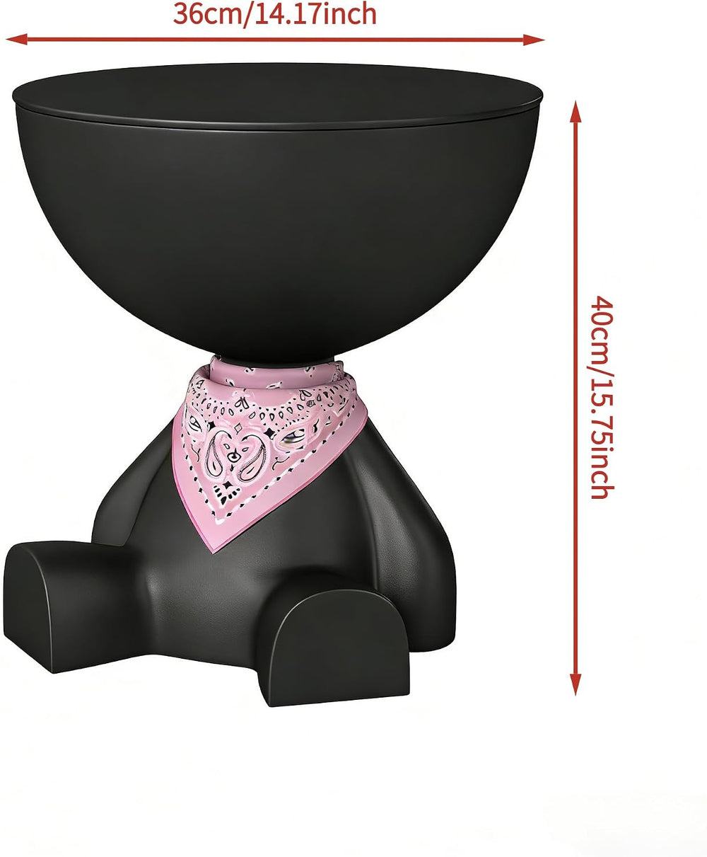 Adorable Cartoon Side Table with Removable Bandana | Hidden Storage | Stylish...