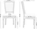 Nrizc Farmhouse Dining Chairs Set of 2, French Dining Chairs with Square Back, Brown Wood Legs, French Bistro Chairs for Dining Room/Living Room/Kitchen/Restaurant, Dark Grey