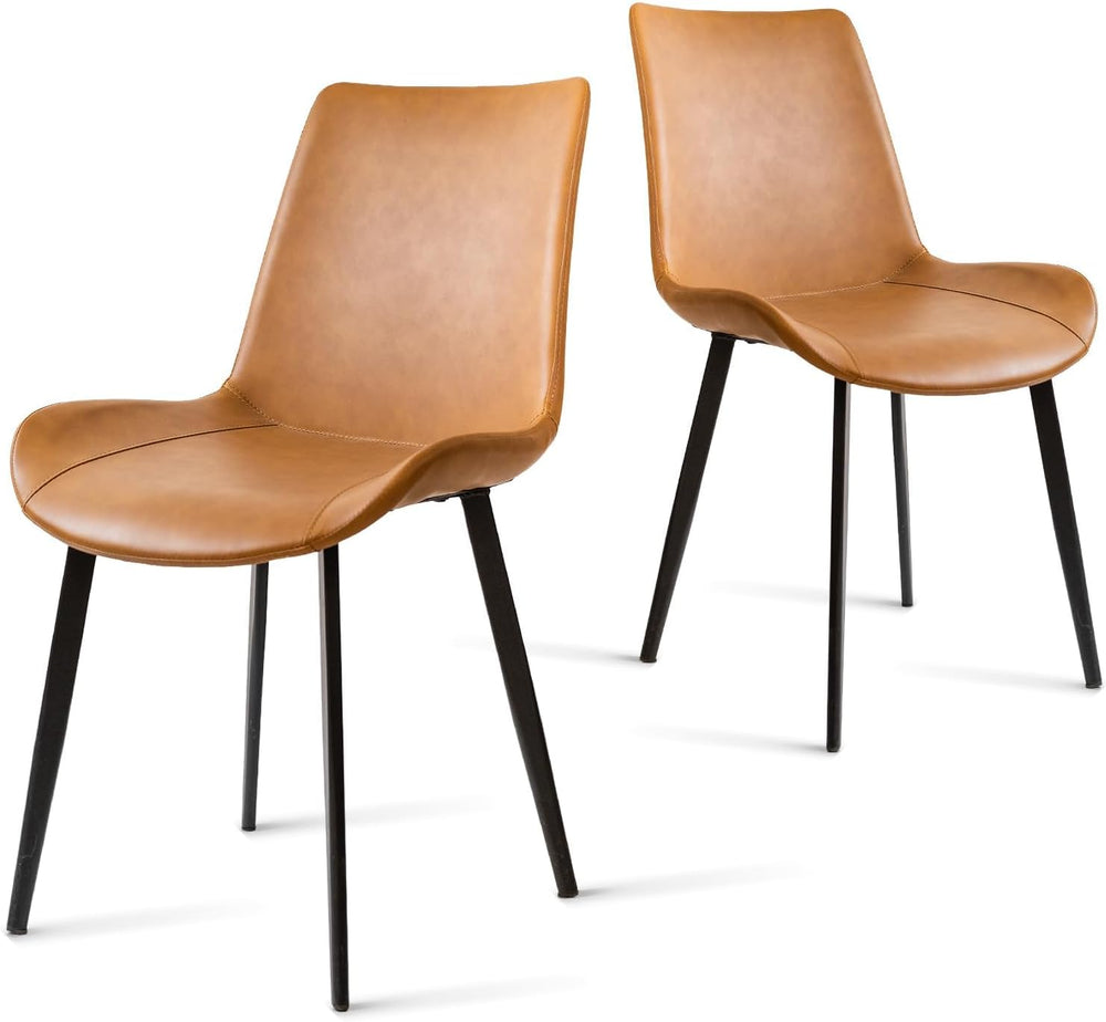 Dining Chairs Set of 2, Modern PU Leather Dining Room Chair with Sturdy Metal...