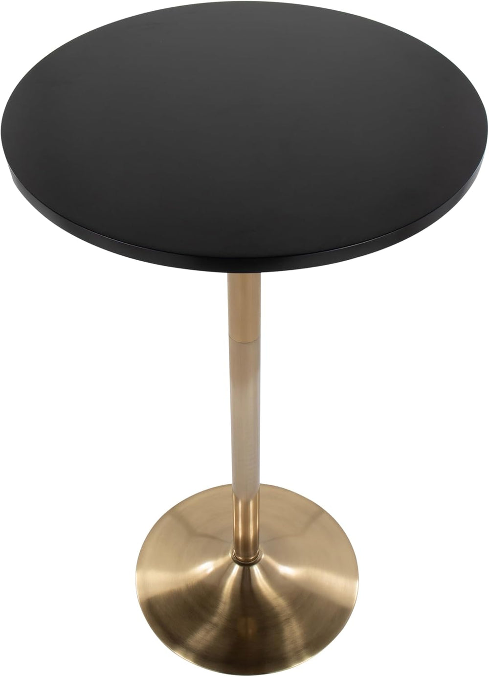 Adjustable Dining/Bar Table Gold Base, Wood Top Black | Adjustable 30 in dini...