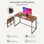 Folding Desk 30 Inch - No Assembly Small Foldable Desk for Small Space, Minimalist Space Saving Collapsible Compact Desk Portable Table for Craft, Writing, Study and Work
