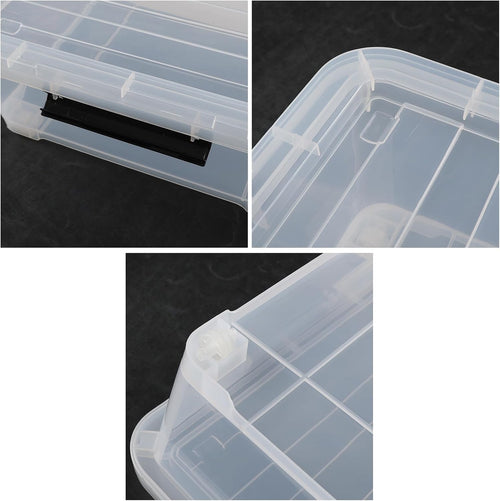 3 Packs 40 L Plastic Underbed Storage Containers with Lids, Clear Latching Bin Box with wheels