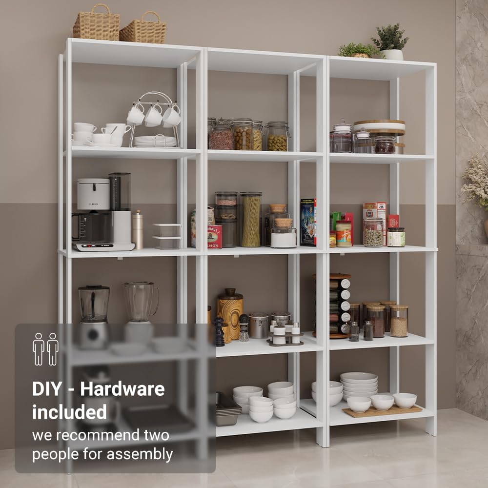Madesa Kitchen Pantry Storage Rack with 15 Open Shelves 70" L Multiuse M...