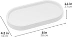 Matte White Round Soap Dispenser Tray, 8” Soap and Lotion Bottle Tray Organizer Plate for Bathrooms, Kitchens, Countertops - Holds 2 Soap Dispensers