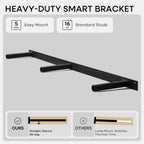 Homeforia 48 inch Natural Floating Shelf, High End Solid Real Wood 48inch Small Floating Shelves for Wall Mounted, Natural Wooden Floating Shelves, Heavy Duty Bracket, 48 X 6.5 X 1.75 in, Set of 3