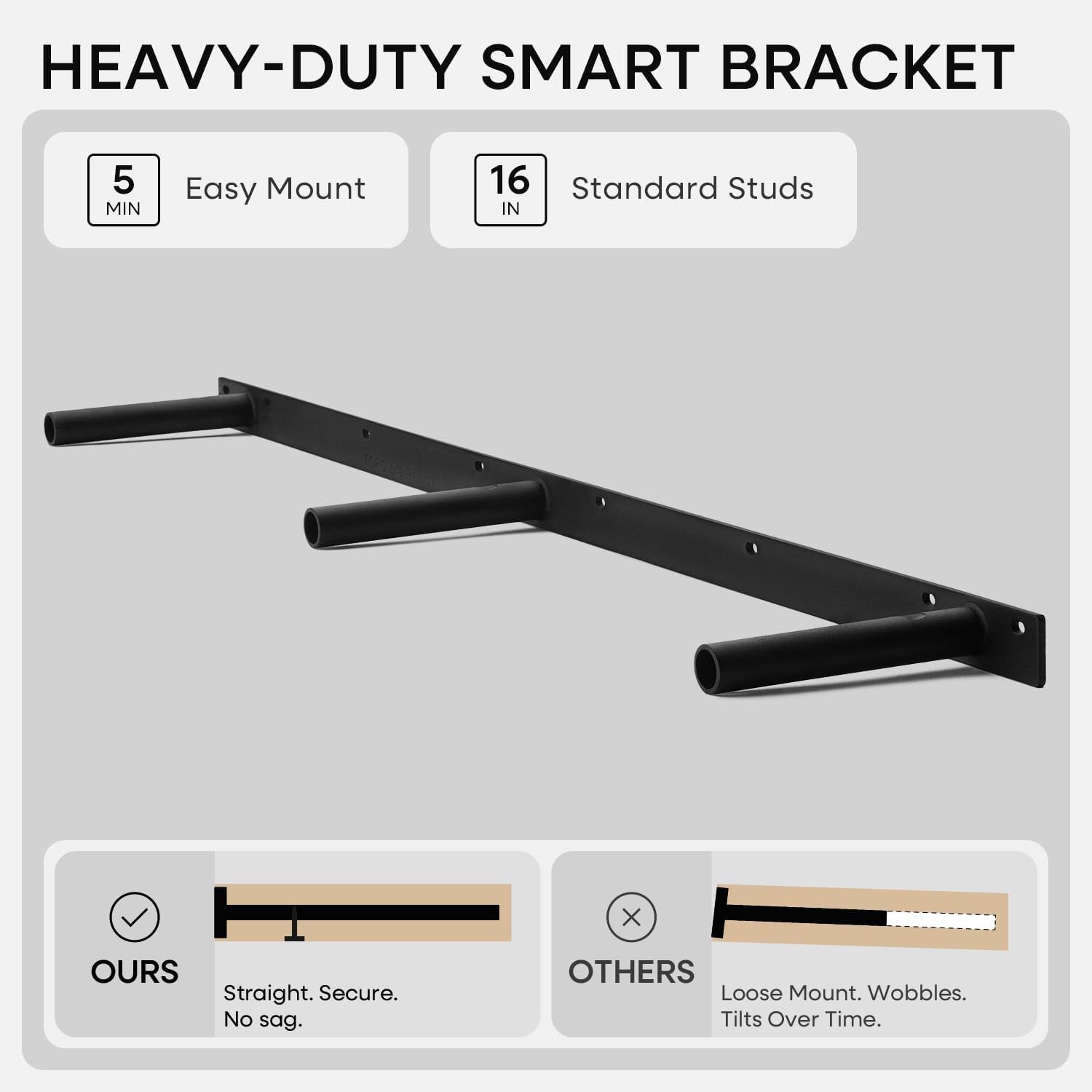 Homeforia 60 inch Wood Floating Shelf, High End Solid Natural Long Wood Shelf for Wall 60 inches, Unfinished Wooden 60inch Large Floating Shelves, Heavy Duty Bracket, 60 X 6.5 X 1.75 in, Set of 2