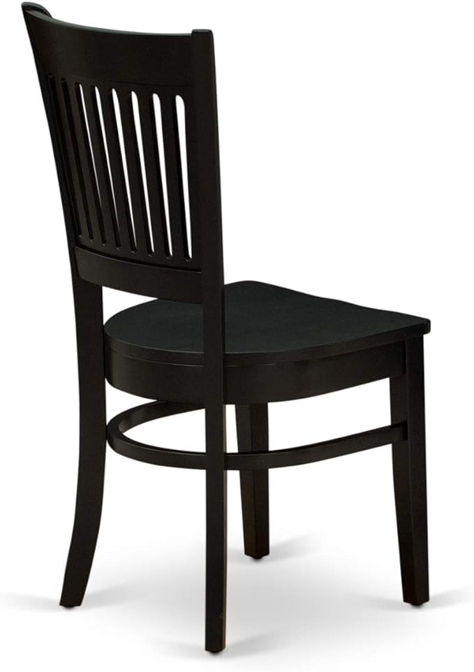 East West Furniture AMVA3-BLK-W 3 Piece Dining Table Set for Small Spaces Contains a Round Kitchen Table with Pedestal and 2 Dining Chairs, 36x36 Inch, Black